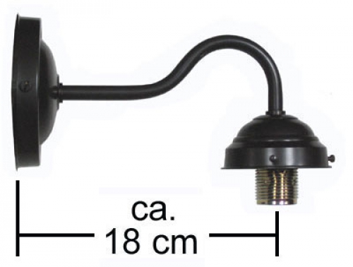 Wall bracket,brown,reach ca. 18 cm,socket E14.