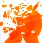 Optul Glass,confetti for float glass,COE 82,transparent,orange,code 1025,ca. 100 g,item number 3592850.