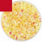 Optul Glass,float frit,granulate 5,coarse,COE 82,transparent,cherry red,code 1045,ca. 1 kg,item number 3589915.