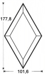 Bevel,diamond,ca. 4 x 7",ca. 101,6 x 177,8 mm