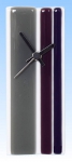 Wall clock,gray,white,dark lilac,dark violet,ca. 20 x 8 cm