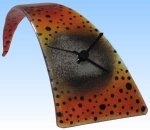 Table clock,orange semi transparent,gray opaque,ca. 10 x 11,5 x 25 cm