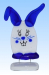 Stehender blauer Osterhase,Tischdekoration,ca. 15,5 x 9,5 cm