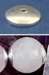 Lenses,split,Ø ca. 10 mm,Sterling Silver,20 pieces,item number 3656H-20.