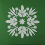 Fries square , ca. 12 x 12 cm , green , " Umbel "