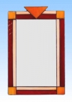 Mirror " Double Edge ",orange,red,ca. 27 x 17 cm