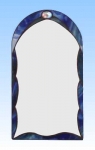 Spiegel " Bogenfenster mit Stein ",blau,ca. 29 x 16 cm