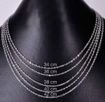 Ankerkette mit Federring,925er Sterling Silber,rhodiniert,flach,Gliedgrösse ca. 1,6 mm,Länge ca. 38 cm,Artikelnummer 2222AR.