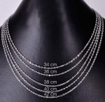 Ankerkette mit Federring,925er Sterling Silber,rhodiniert,flach,Gliedgrösse ca. 1,6 mm,Länge ca. 50 cm,Artikelnummer 2222ER.