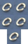 Biegeringe,oval,925er Sterling Silber,ca. 8 x 5,5 x 1,2 mm,5 Stücke