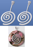 Donut holders,spiral,round,diameter ca. 25 mm,925 Sterling Silver,2 pieces,item number 3421DP-2.