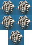 Intermediate parts,ethno style,Sterling Silver,cord balls,Ø ca. 9 mm,5 pieces,item number 3822-5.