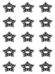 Zwischenteile,Ethnostil,Sterne,Aussen-Ø ca. 7 mm,Innen-Ø 2,1 mm,925er Sterling Silber 