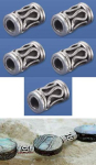 Zwischenteil,Ethnostil,Zylinder,Aussendurchmesser 5 mm,Innendurchmesser 1,5 mm,Länge 10 mm,925er Sterling Silber,5 Stücke,Artikelnummer 3831C-5.
