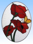 Fensterbild " Klatschmohn ",ca. 26 x 18 cm