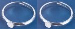 Fingerringe,verstellbar,mit Klebefläche Durchmesser 4 mm,925er Sterling Silber,2 Stücke,Artikelnummer 3407-2.