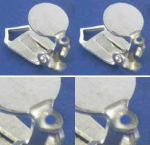 Ohrclips mit runder Klebefläche,Durchmesser 8 mm,und Öse,925er Sterling Silber,2 Stücke,Artikelnummer 3721H-2.