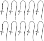 Ohrhaken,Fischhaken mit Kappe und Stift zum Einkleben,925er Sterling Silber,10 Stücke,Artikelnummer 3688ER-010.