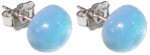 Ear studs,925 Sterling Silver,with handmade glass stone,diameter ca. 10 mm,light blue,1 pair,item number 22225080,manufactured in our own atelier.Carmen Harusta,Glasinsel ®,Goettingen,Germany.