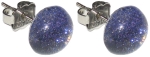 Ear studs,925 Sterling Silver,with handmade glass stone,diameter ca. 10 mm,dark violet,1 pair,item number 22226600,manufactured in our own atelier.Carmen Harusta,Glasinsel ®,Goettingen,Germany.
