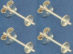 Ohrstecker mit Schale,Ø ca. 3 mm,und Stift,925er Sterling Silber,4 Stücke,Artikelnummer 3688-4.