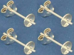 Ohrstecker mit Schale,Ø ca. 5 mm,und Stift,925er Sterling Silber,4 Stücke,Artikelnummer 3688B-4.