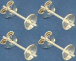 Ear studs with bowl,Ø ca. 7 mm,and pin,Sterling Silver,4 pieces,item number 3688D-4.