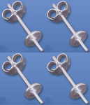 Ohrstecker mit Platte,Ø ca. 5 mm,und Stift,925er Sterling Silber,4 Stücke