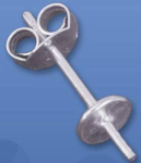 Ohrstecker mit Platte,Ø ca. 5 mm,und Stift,925er Sterling Silber,1 Stück