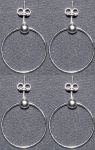 Ear studs with bead and ring,diameter ca. 22 mm,Sterling Silver,4 pieces,item number 3713HX-4.