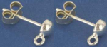 Ohrstecker mit Halbkugel,Ø ca. 3,5 mm,und Öse,925er Sterling Silber,2 Stücke,Artikelnummer 3715A-2.