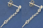 Ohrstecker mit Halbkugel,Ø ca. 4 mm,Kette und Stift,925er Sterling Silber,2 Stücke,Artikelnummer 3715E-2.