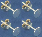 Ohrstecker mit Klebefläche,mit Platte,Ø ca. 5 mm,925er Sterling Silber,4 Stücke,Artikelnummer 3717B-4.