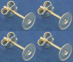 Ohrstecker mit Klebefläche,mit Platte,Ø ca. 8 mm,925er Sterling Silber,4 Stücke,Artikelnummer 3717E-4.