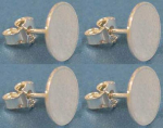 Ear studs with glueing area,with flat board,Ø ca. 10 mm,Sterling Silver,4 pieces,item number 3717F-4.