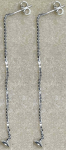 Ohrstecker mit Kette,Länge ca. 50 mm,und Halblinse,Durchmesser ca. 5 mm,925er Sterling Silber,2 StückeArtikelnummer 3728B-2.