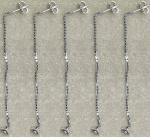Ear studs with chein,length ca. 50 mm,and half lens,diameter ca. 5 mm,925 Sterling Silver,5 pieces,item number 3728B-5-