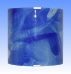 Wall lamp,glass fusing,light blue,blue,gray-blue,ca. 25 x 25 x 9,5 cm,item number 130006,manufactured in our own atelier.Carmen Harusta,Glasinsel ®,Goettingen,Germany.(off)