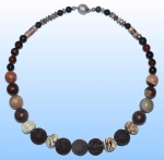 Glass beads necklace " Rust Brown ",length ca. 44 cm
